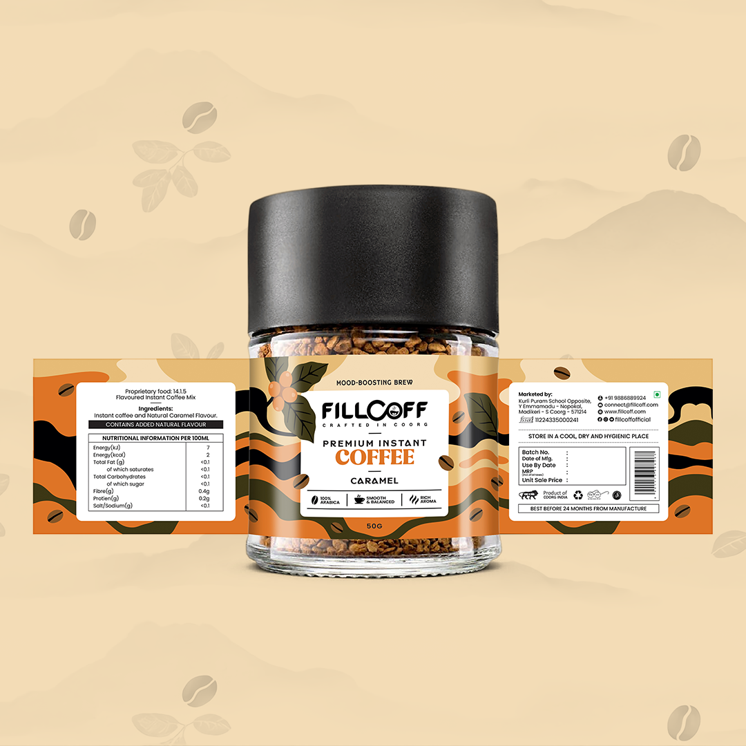 Fillcoff Premium Instant Coffee – Caramel Flavour