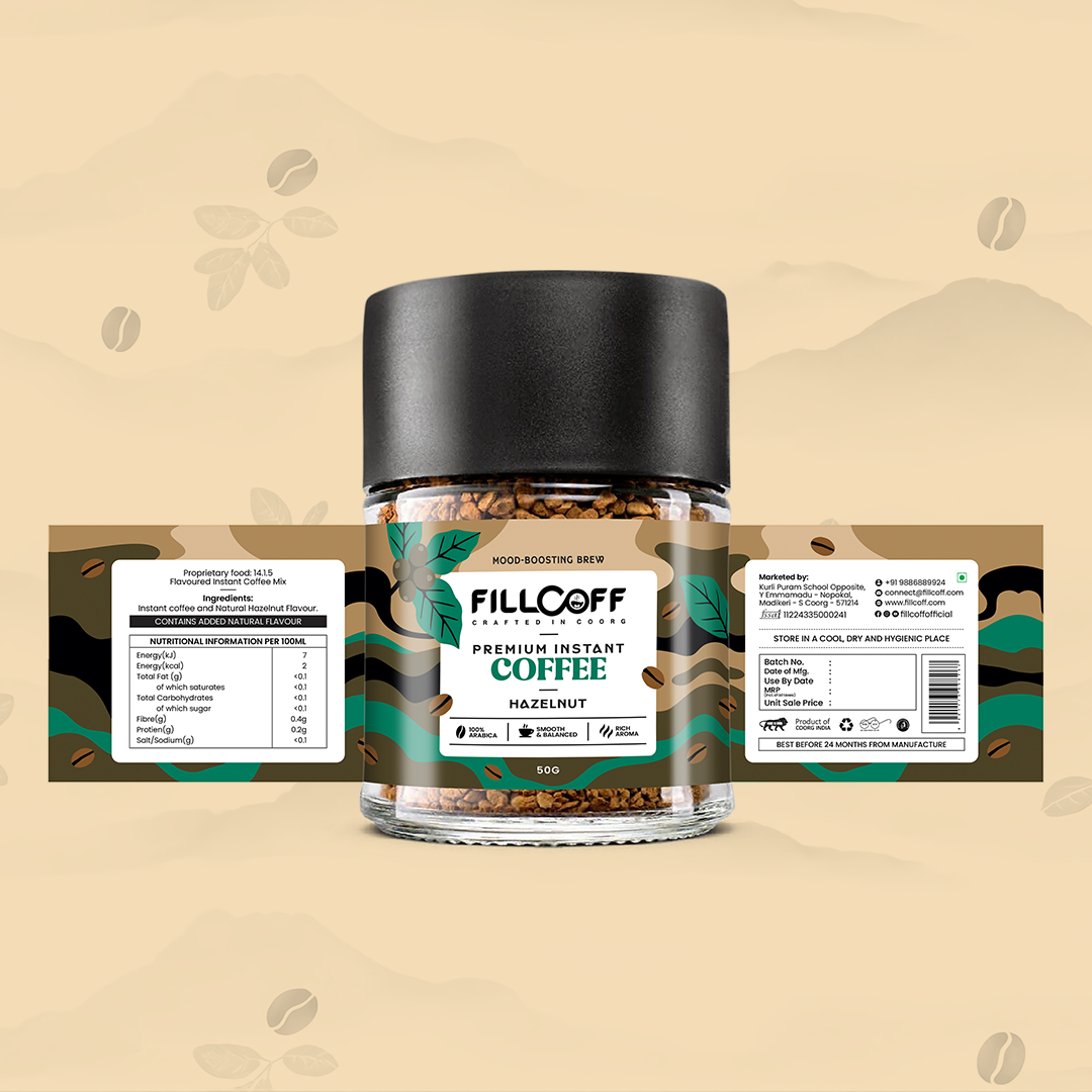 Fillcoff Premium Instant Coffee – Hazelnut Flavour